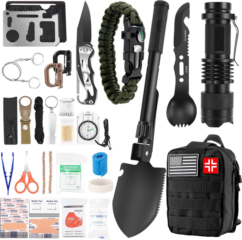MLIPDC Gifts for Men Christmas - 118-in-1 Survival Kits - Military-Grade Survival Gear for Outdoor Adventures, Disaster Preparedness, Car/Home/Office Emergency Kit with First Aid Supplies - Image 1
